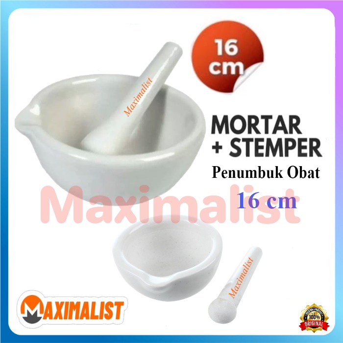 Mortar and pestle 16 cm - alat penumbuk obat 16 cm - Lumpang Alu 16 cm - Penumbuk Obat 16 cm - Morta