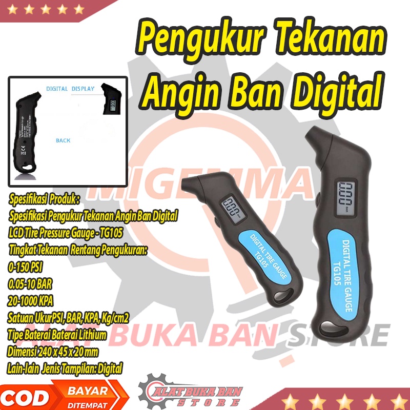 Pengukur Tekanan Angin Ban Digital LCD Tire Pressure Gauge / Alat Ukur Lcd Tekanan Angin Ban Digital /Alat Cek Tekanan Angin Ban Mobil