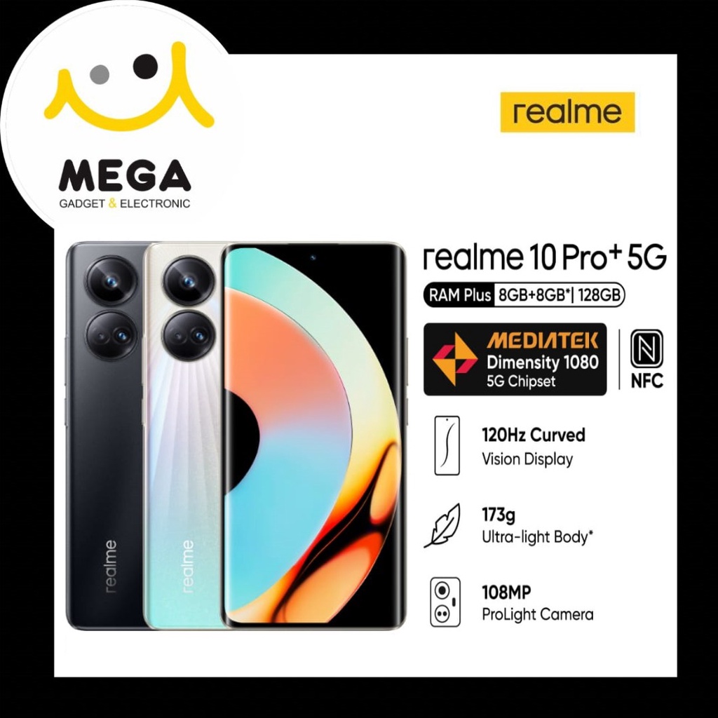 Realme 10 Pro+ 5G 8GB + 128GB Garansi Resmi Realme Indonesia