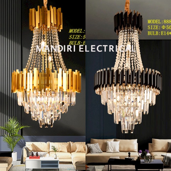 lampu Gantung kristal Chandelier Diameter 50 CM New Model