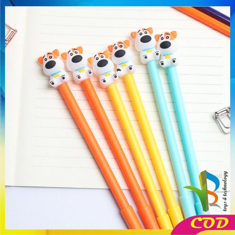 RB-A47 Pulpen Gel Karakter Puppy Lucu 0.5mm Motif Polos Korean Style / Alat Tulis Pena Cair Doggie Perlengkapan Sekolah Kantor Ballpoint Import