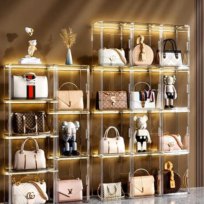 Box Tas Akrilik / Box Tas Branded / Kotak Penyimpanan Tas Buku Mainan