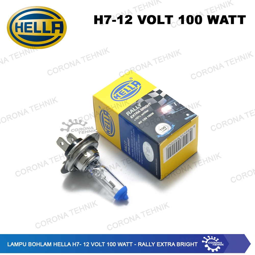 H7 - 12 Volt 100 Watt - Rally Extra Bright Lampu Bohlam Hella