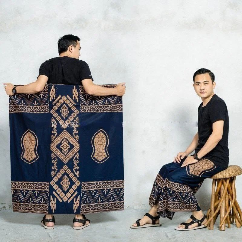 SARUNG BATIK PRIA NAVY