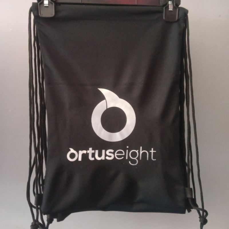 Tas Serut Gymsack String Bag Ortuseight Hitam Kain Tas Sepatu Bola Futsal Voli Olahraga Ortus