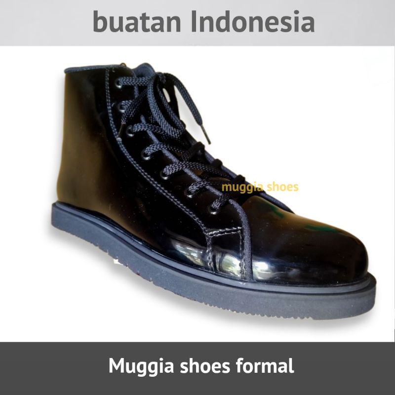 sepatu formal kilap sepatu model dockmart sole rata resleting samping sepatu kantoran kasual