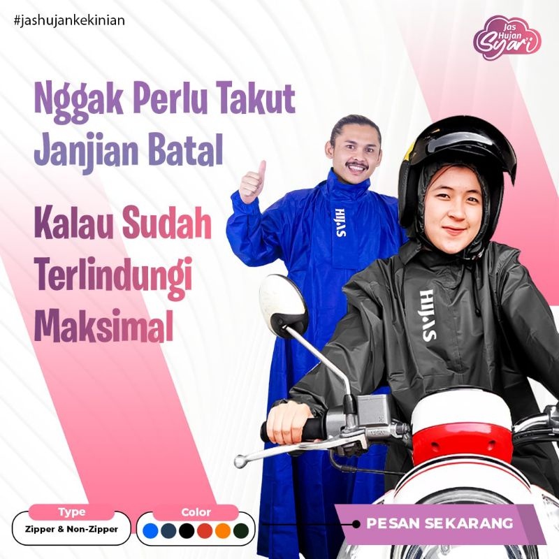 jas hujan gamis pria / baju hujan hijab / hi-jas / jas hujan / jas hujan motor /jas hujan muslimah /