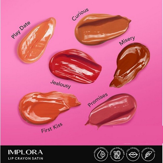 IMPLORA LIP CRAYON | WARNA CREAMY TAHAN LAMA | BIBIR TETAP LEMBAB ALAMI