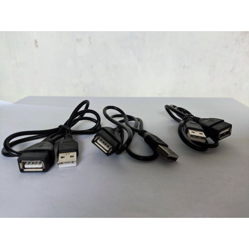 kabel Usb buntung panjang - + 50cm dan kabel perpanjangan usb  warna hitam