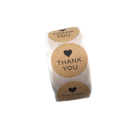 Roll [500pcs] Stiker Terima Kasih | Thank You Sticker Handmade Gift with Love Handy Craft DIY