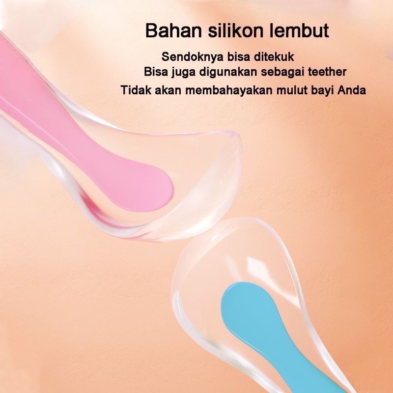 Sendok Makan Bayi Silikon BPA Free - Sendok Makan Bayi Lembut - Sendok MPASI Bayi