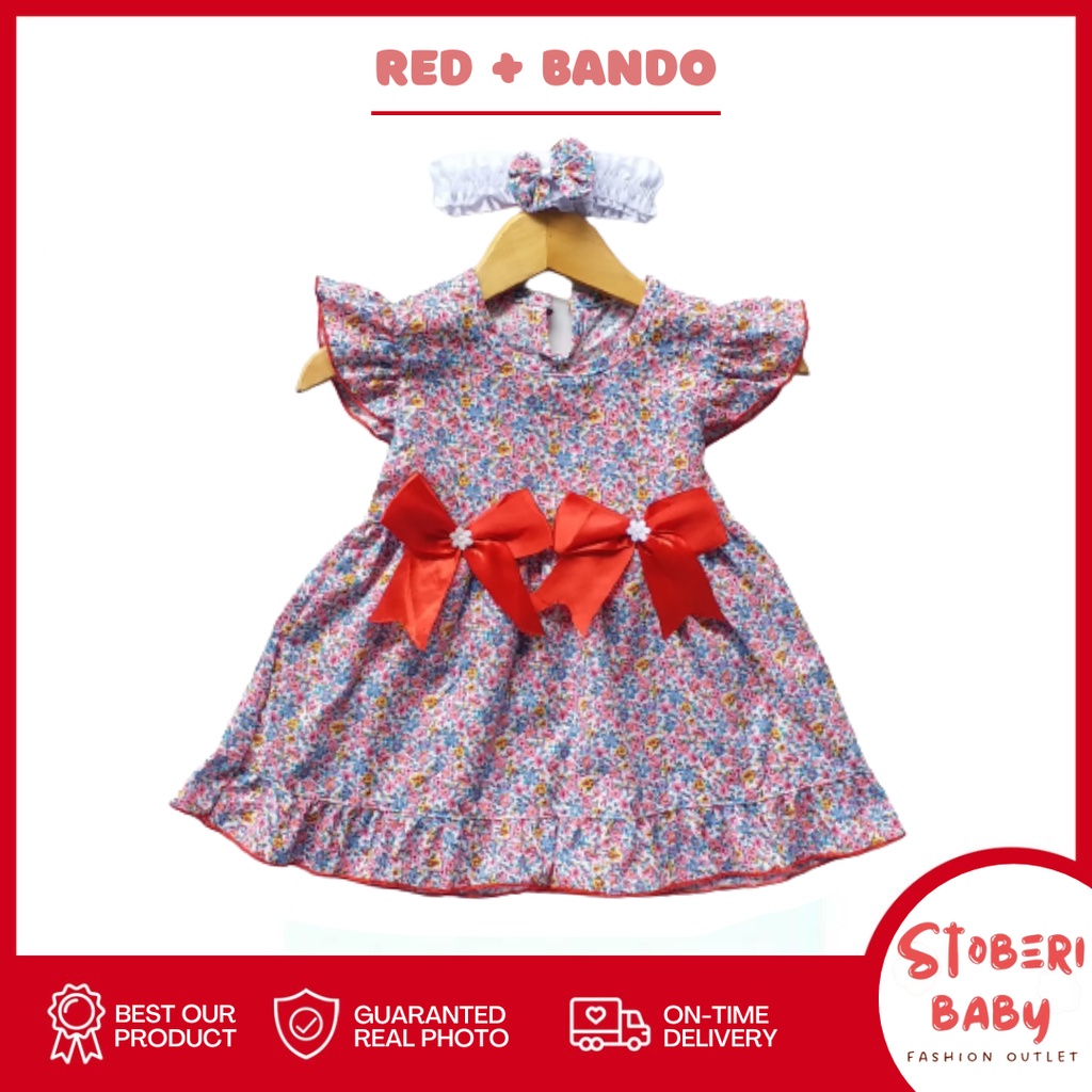 stoberi baby - (EXCLUSIVE ON STOBERI BABY ) Dress Bayi Motif Animal Lucu Baju Bayi Perempuan / QIU2 DOUBLE RIBBON