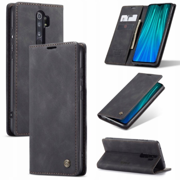 Xiaomi Redmi 9  Flip Case Dompet Kulit Magnetik Mewah Slot kartu Berdiri