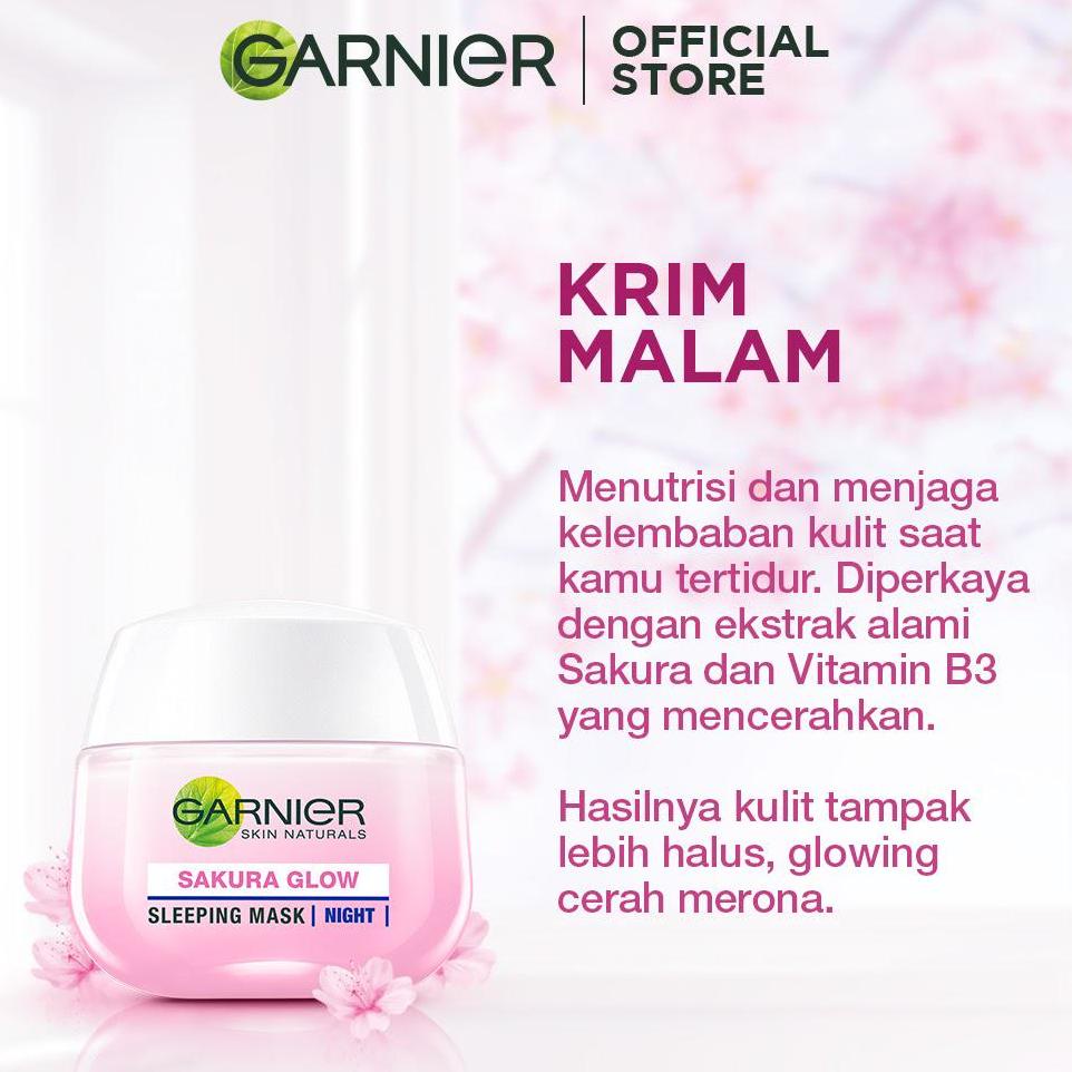 Garnier Sakura Glow Kit Day &amp; Night Cream - Moisturizer Skincare Krim Siang Malam (Light complete) Big SALE  :   New Collections