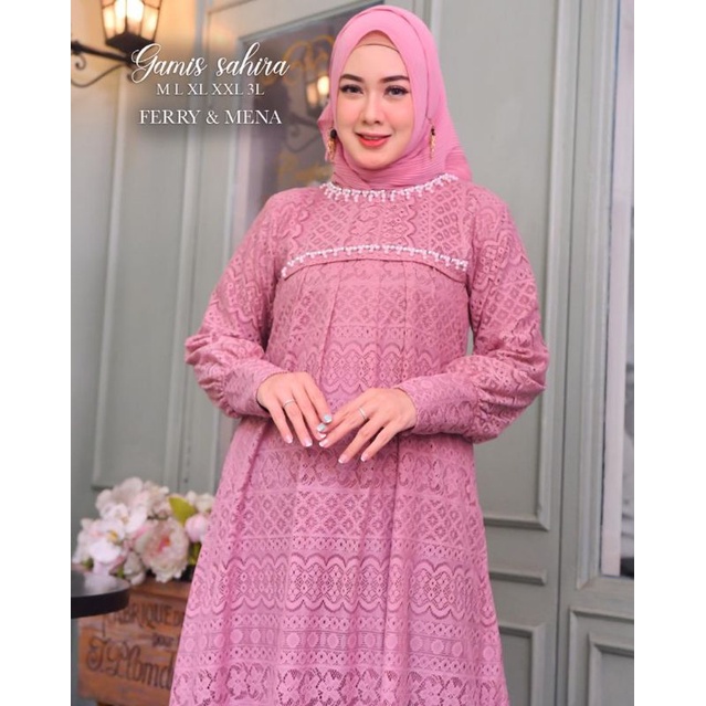 Permata Olshop / Gamis Brukat Sahira FM / Gamis Kebaya / Kebaya Gamis Jumbo Ld 130 / Gamis Pesta Mewah / Gamis Brukat Payet / Kebaya Gamis Busui Jumbo / Kebaya Busui