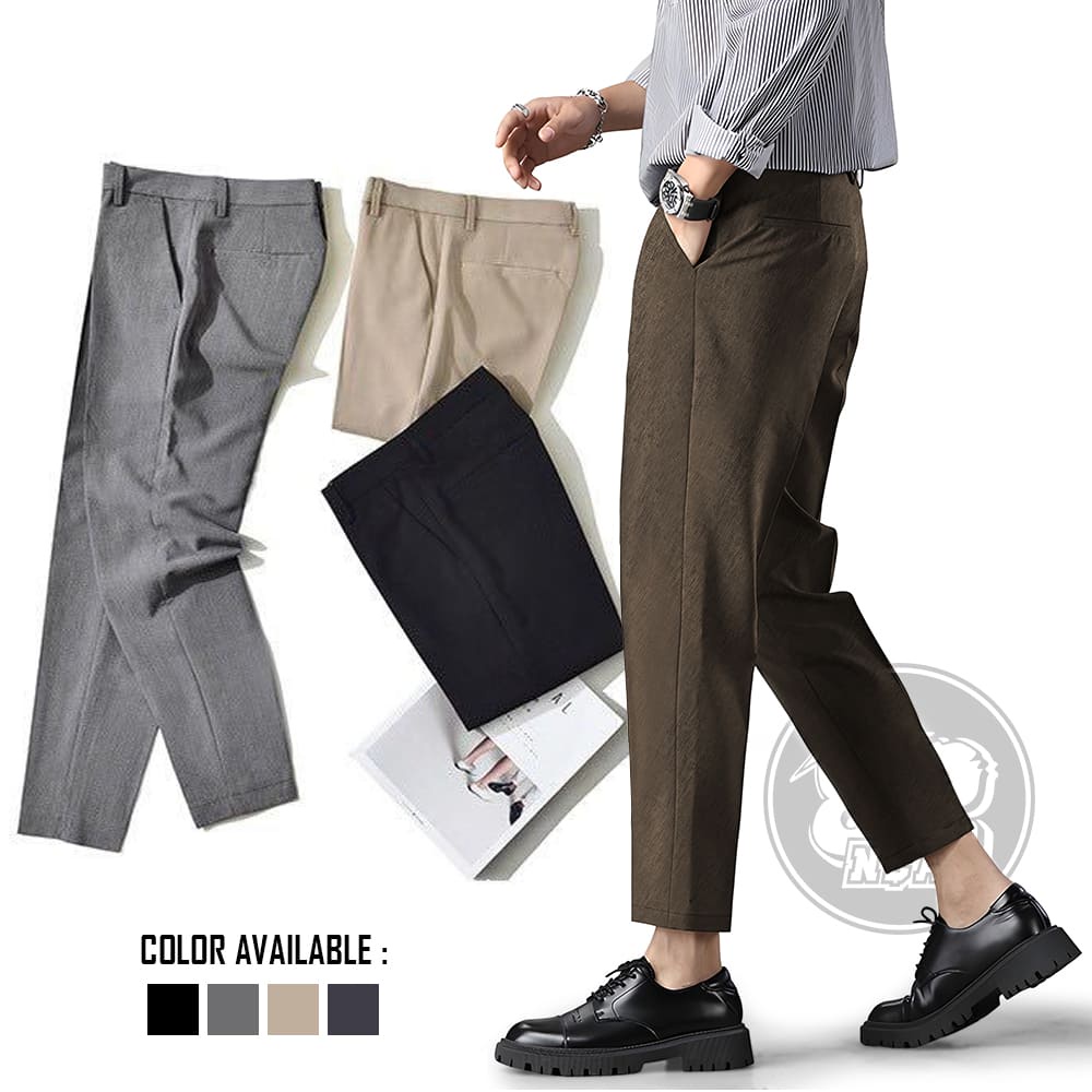 N82 - Ankle Pants Pria Celana Angkle Pants Panjang Clana Formal Kerja Kantor Premium Coklat Tuton