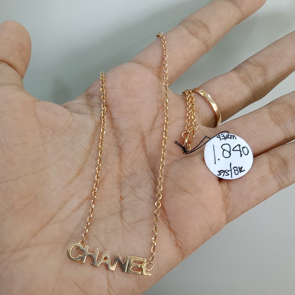 KALUNG ALPHABET HURUF EMAS ASLI KADAR 8K/375 toko emas biduri putra