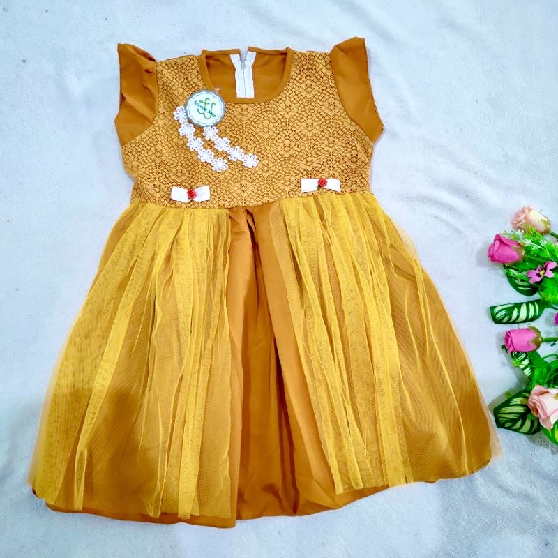 Dress Anak 4 5 6 tahun baju anak cewek tutu gaun mewah anak perempuan ( Dress Ziran tutu )