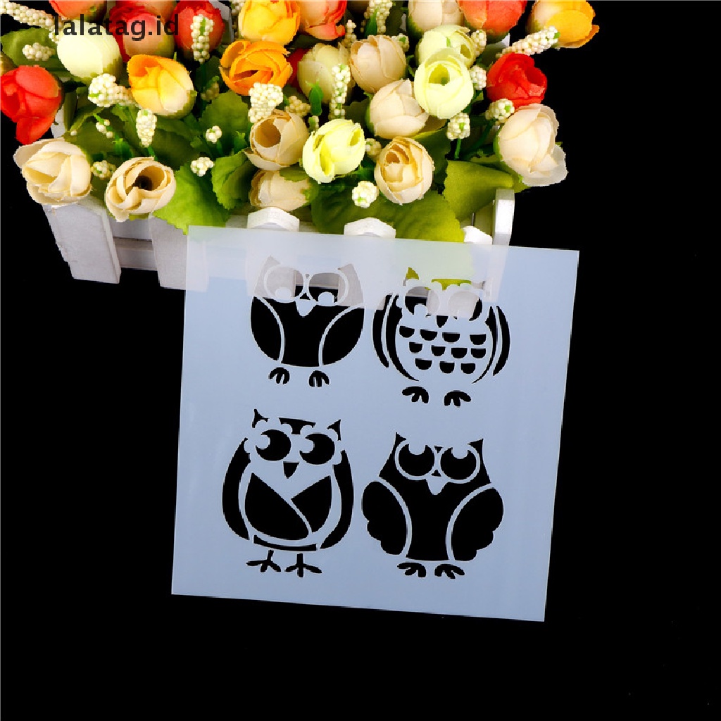 [lalatag] Craft Layering owl Burung Stensil Wall Paing Scrapbooking Kartu Kertas Embos [ID]