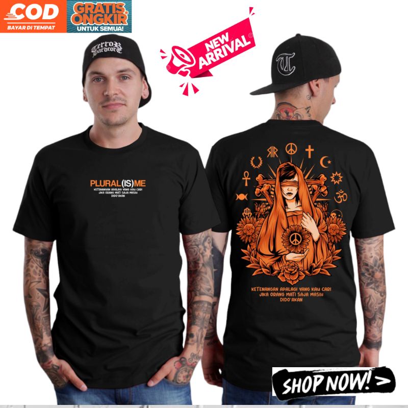 Baju Atasan kaos Pria Pluralisme Toleransi Agama Tshirt Distro Original Premium