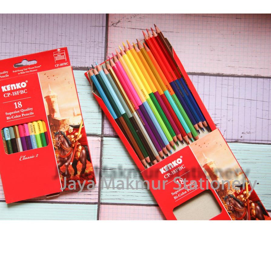 

Recomend !! Pensil Warna Kenko Bi Color 18 Warna CP-18FBC