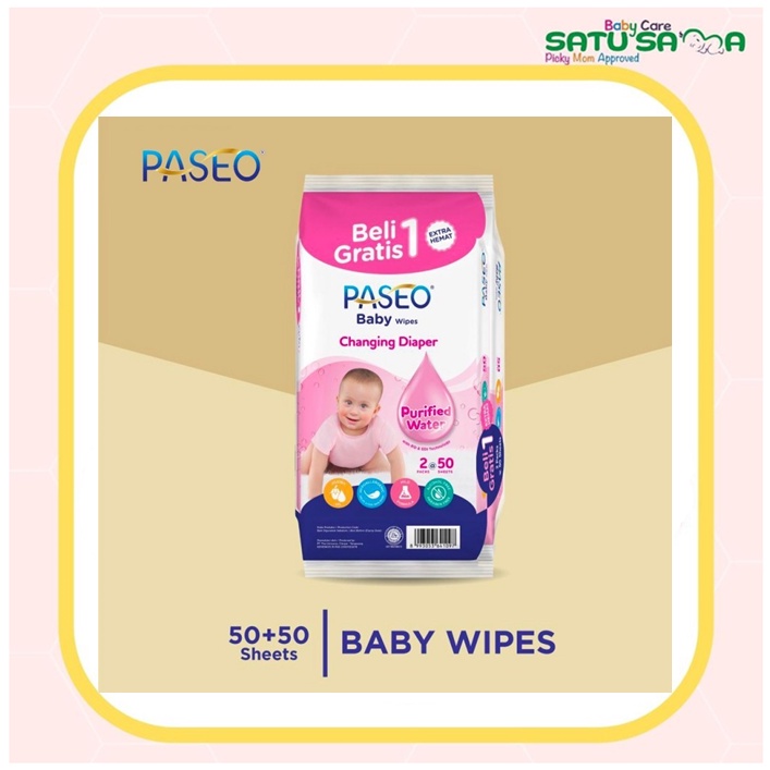 PASEO BABY WIPES 50'S