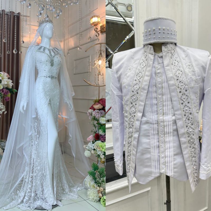 CAUPLE KEBAYA PENGANTIN MODERN PLUS JARIK SLEMMPANG/BAJU PERNIKAHAN/PAKAIN PESTA/KEBAYA STORE21