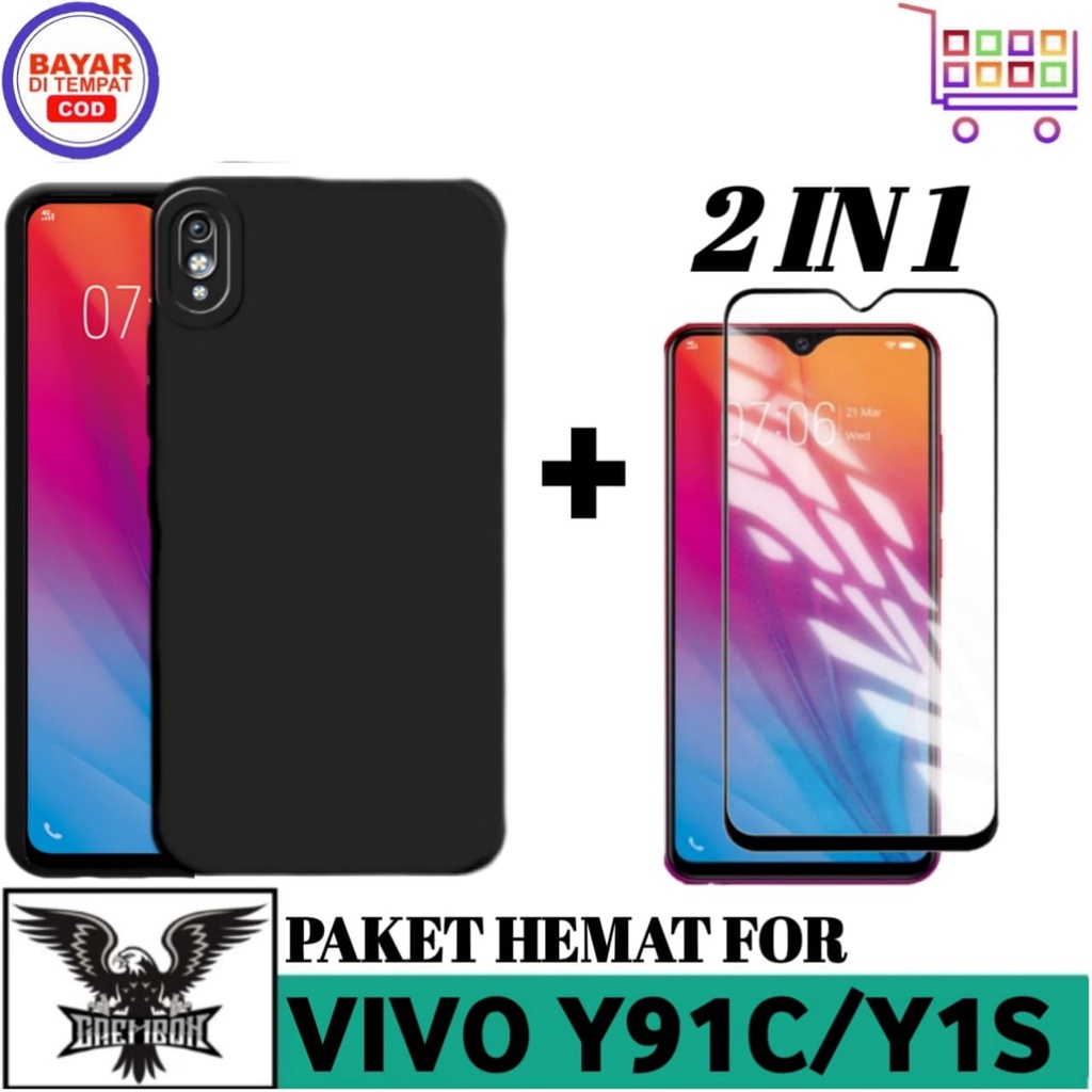 Promo Case Vivo Y91c / Y1s Free TG Anti Gores Layar Premium Case Anti Bekas Sidik Jari