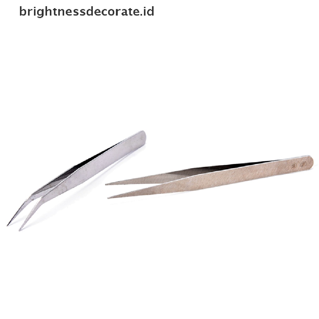 [Birth] 2pcs Stainless Steel Lurus El Pinset Patchwork Hook Pick-up Alat Makeup [ID]