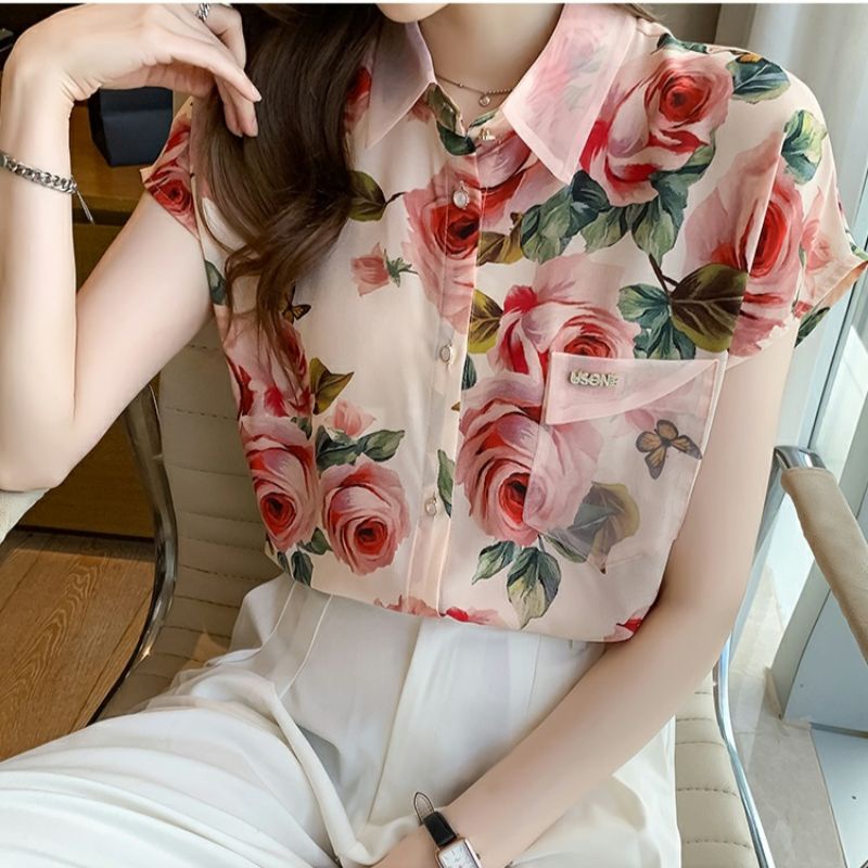 MDLV ~ 2172# Elianna Floral Top Blouse Kemeja Flower korea import