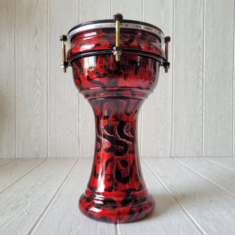 Calti Darbuka Dumbuk Mini Warna Abstrak Merah Ukuran Anak 6 inch Kualitas Terbaik Original