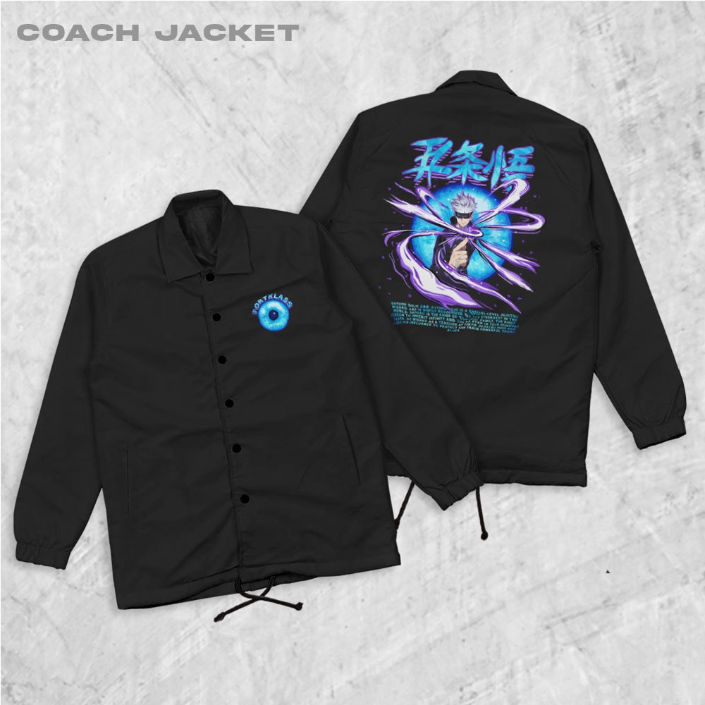 HIPNOP GOJO Jaket Coach Jaket Zipper Pria Jaket Parasut Unisex