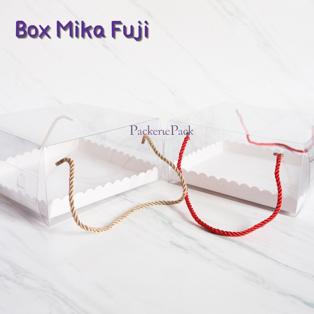 

(1 PCS) MIKA FUJI BOX TRANSPARAN 20X20X10CM/ MIKA FUJI TENTENG 20X20X10CM