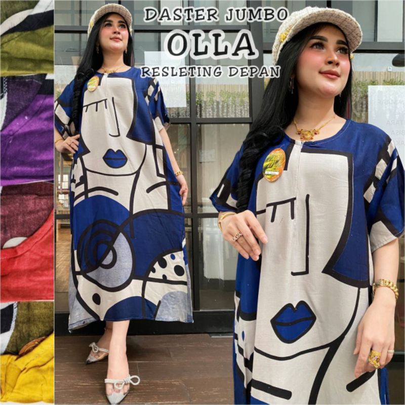 Daster jumbo terbaru hello barby Olla dress busui kancing depan harga murah wanita kekinian