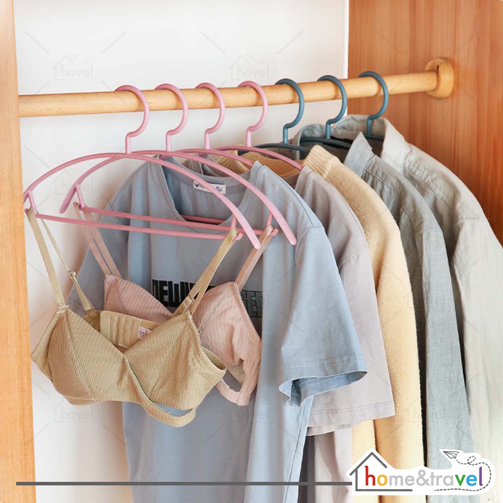 HOVELSHOP Hanger Baju Plastik Anti Slip Gantungan Pakaian Display Butik Distro