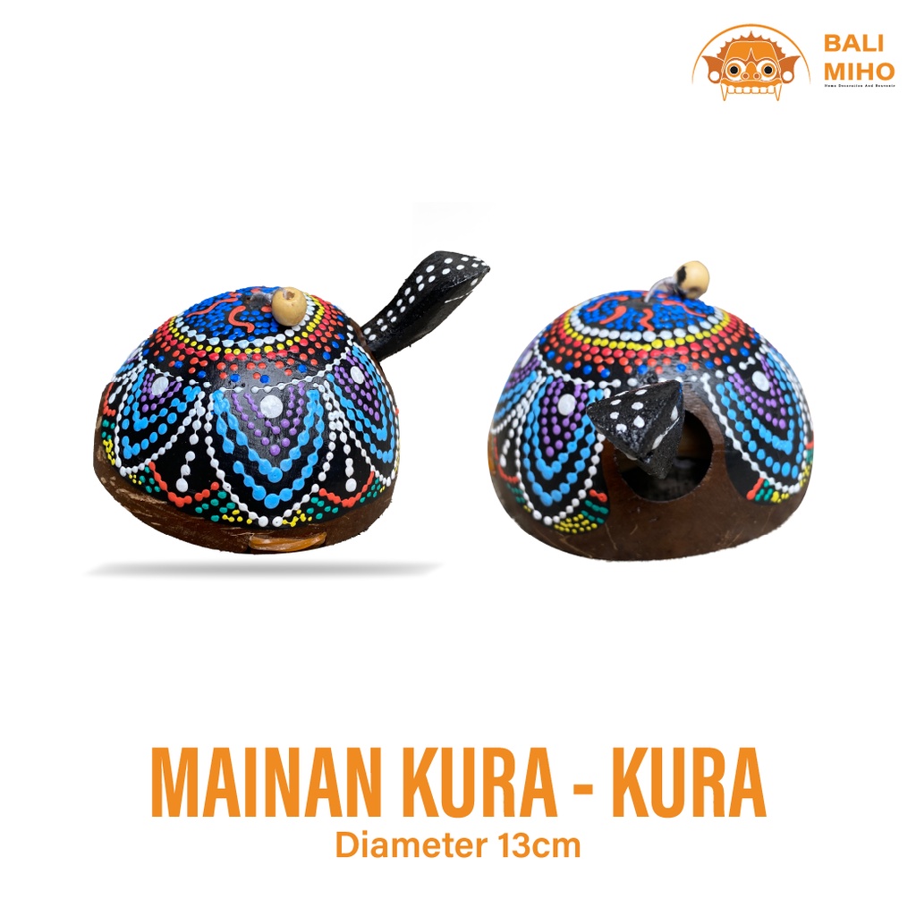 Mainan kura kura tarik batok kelapa 13 cm - Mainan jadul - Kerajinan Batok Kelapa - Mainan Tarik Ulu