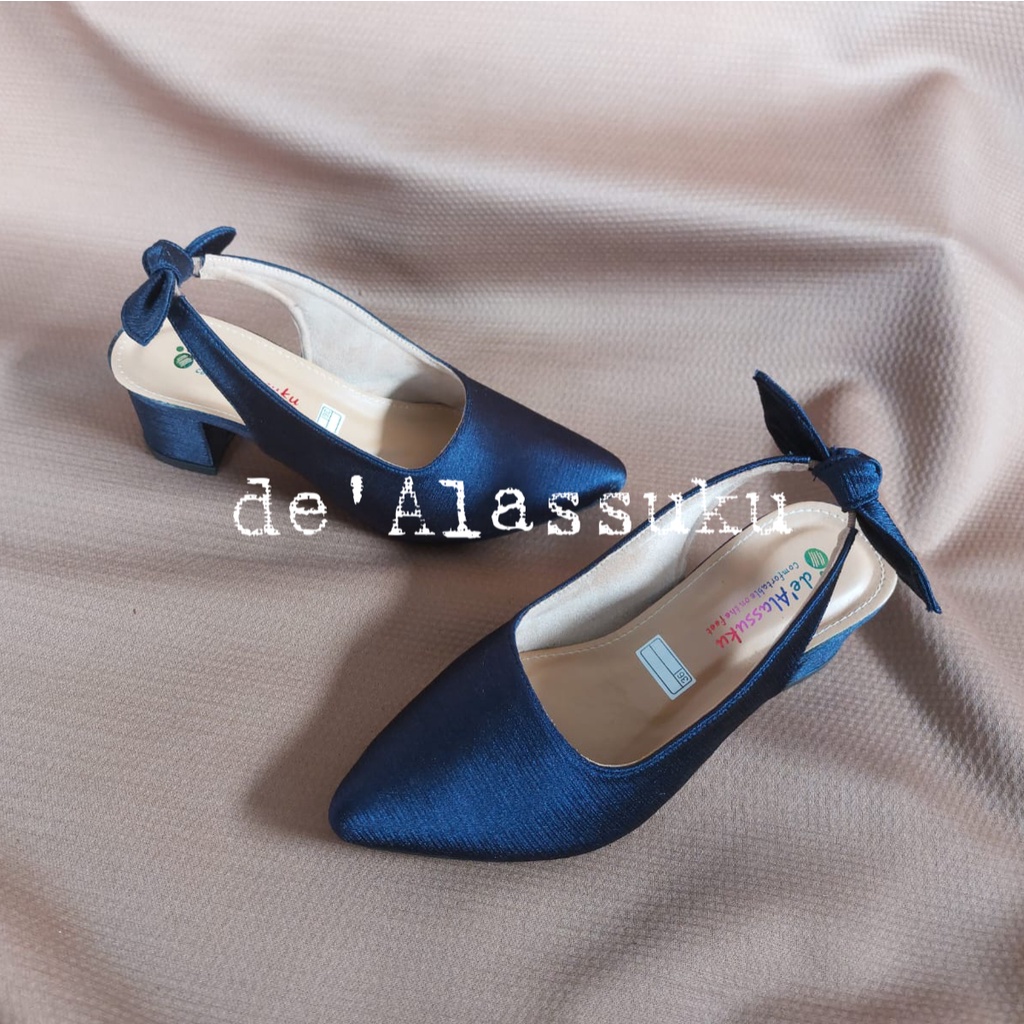 Alassuku.ID - Heels Sepatu Albani Pita BLK