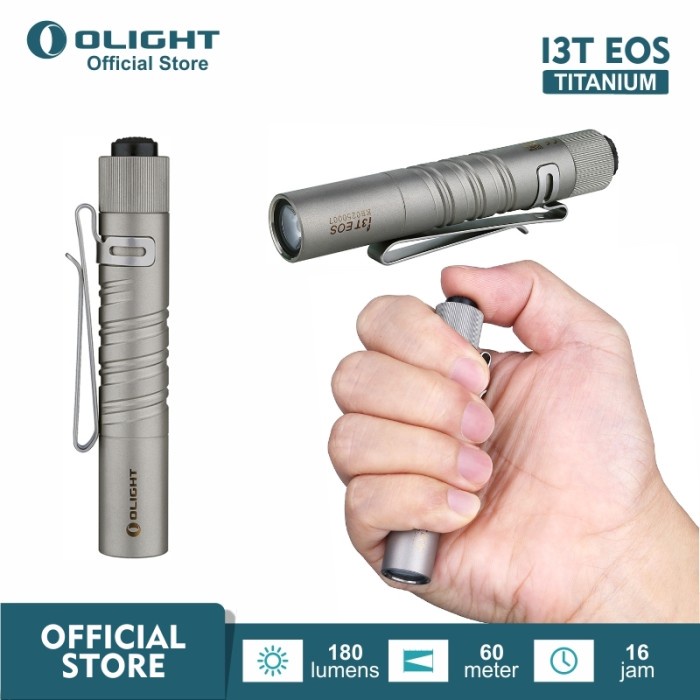 Sent Senter Olight I3T Eos Ti Titanium Flashlight Led Limited Edition