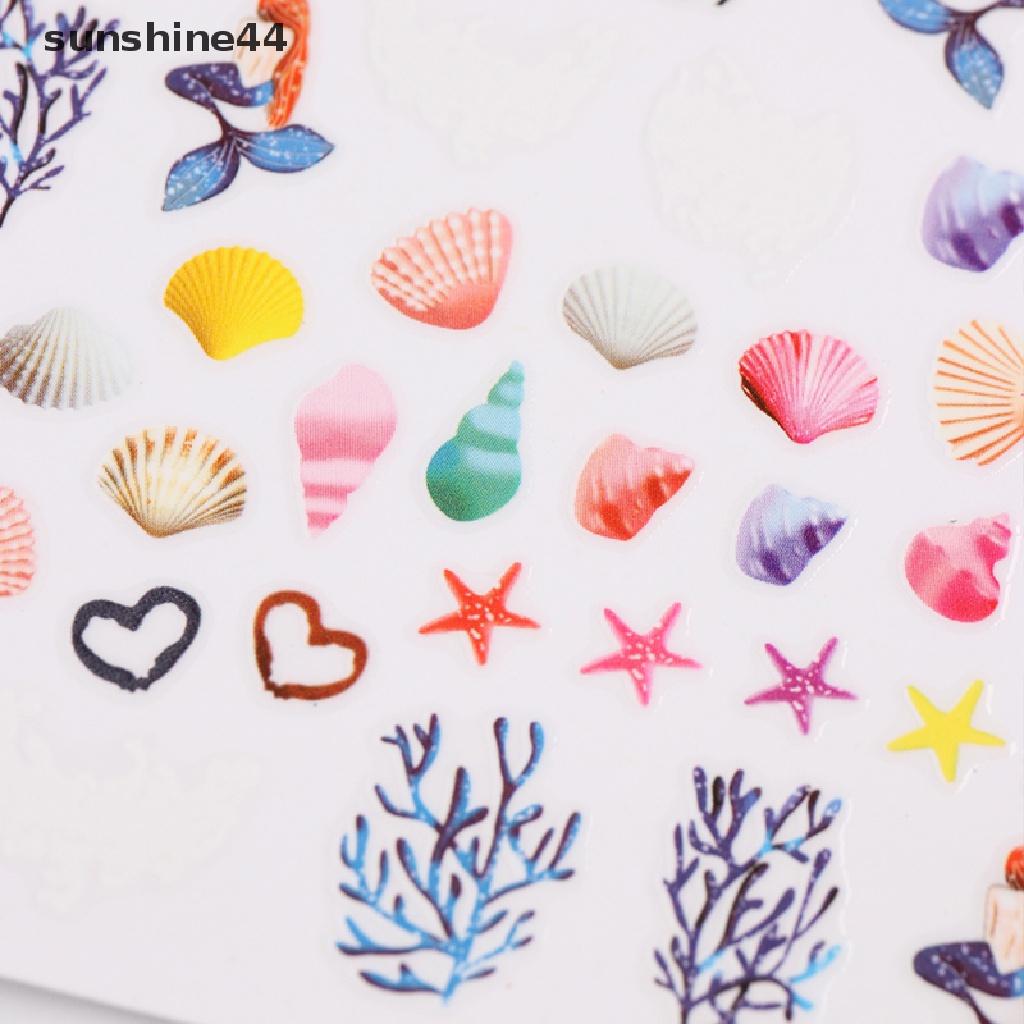 Sunshine 3D Stiker Kuku Natal Xmas Snowflakes Perekat Decals Nail Art Dekorasi.