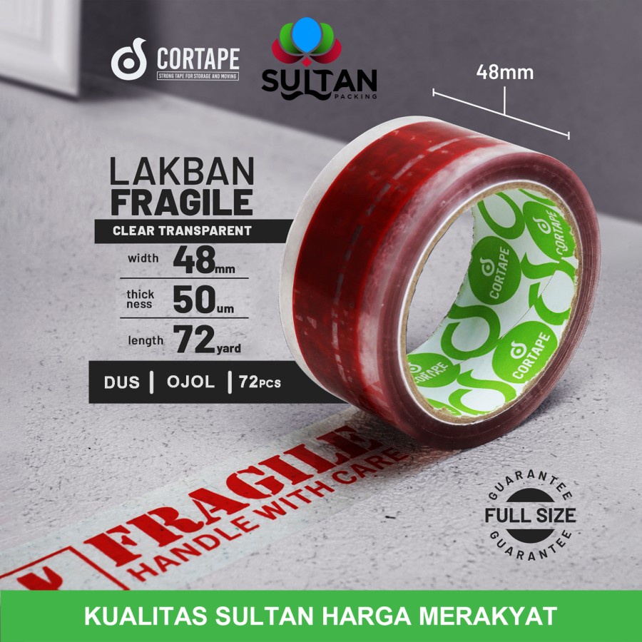 

Murah Lakban Selotip Isolasi Fragile Clear Bening 48Mm Dus Ojol