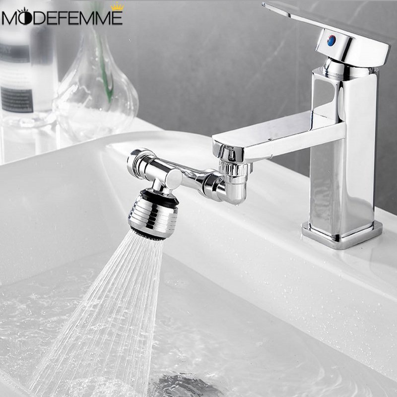 1pcs New Universal1080° Rotasi Extender Faucet Robotic Arm Faucet Keran Wastafel Dapur Silver Splash Filter Untuk Dapur Kamar Mandi