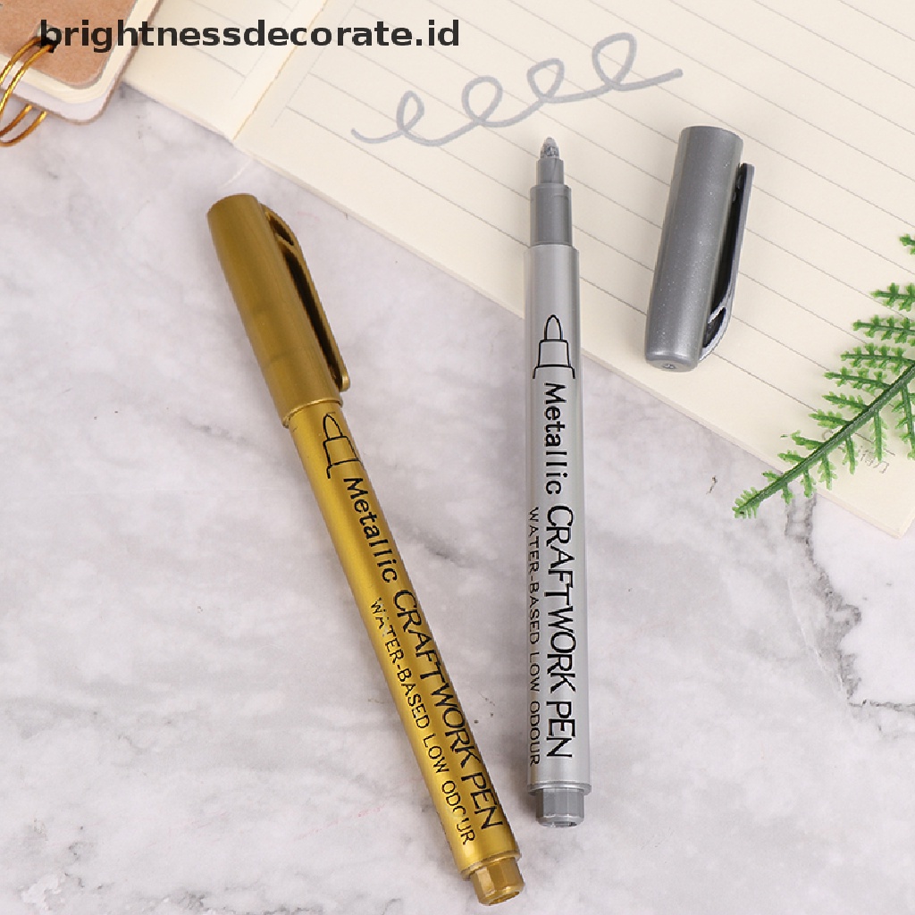 [Birth] Pulpen Spidol Cat Permanen DIY Tahan Air Gold Dan Silver Untuk Menggambar Pulpen [ID]