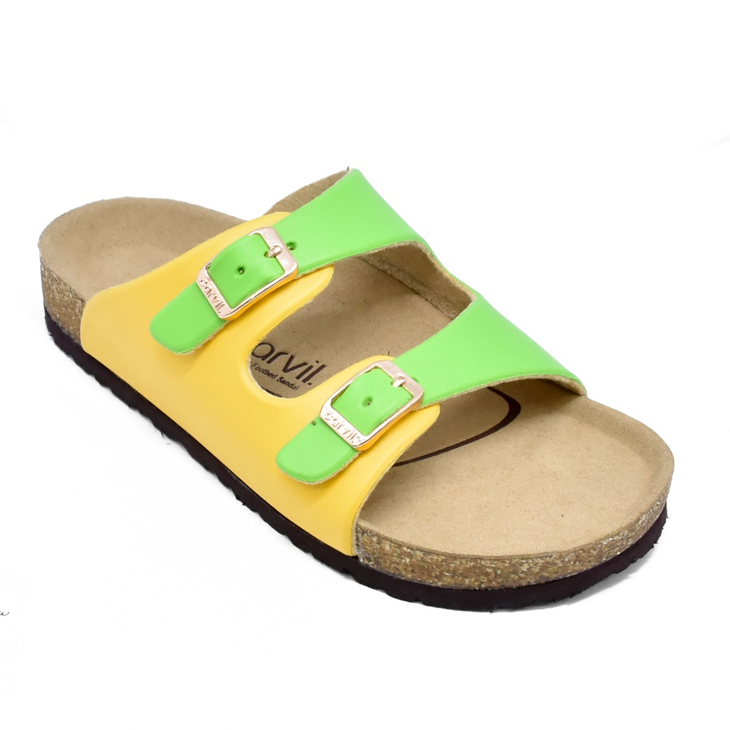 Carvil Venice 02 TW Sandal Slide Casual Anak Perempuan Green Yellow _A11