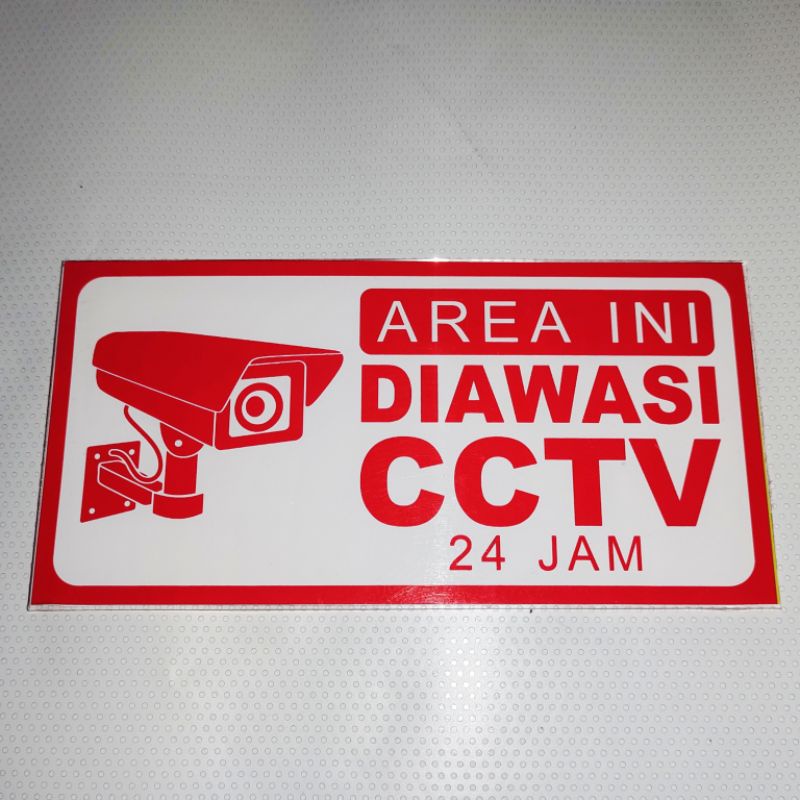 

READY SIAP KIRIM Papan Akrilik Sign Label Gantungan Akrilik AREA INI DIAWASI CCTV Ukuran 20cm x 10cm