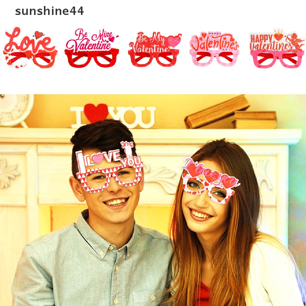 Sunshine 1Pc 2023kacamata Valene Day Romantic Valene Eyeglasses Party Decor Fashion Sunglasses Lucu Photo Booth Prop.