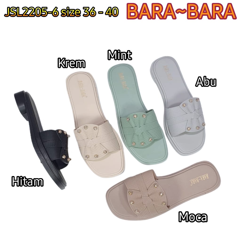 BARA BARA ORIGINAL sandal karet empuk murah jelly import sendal wanita barabara cewek JSL2205-6