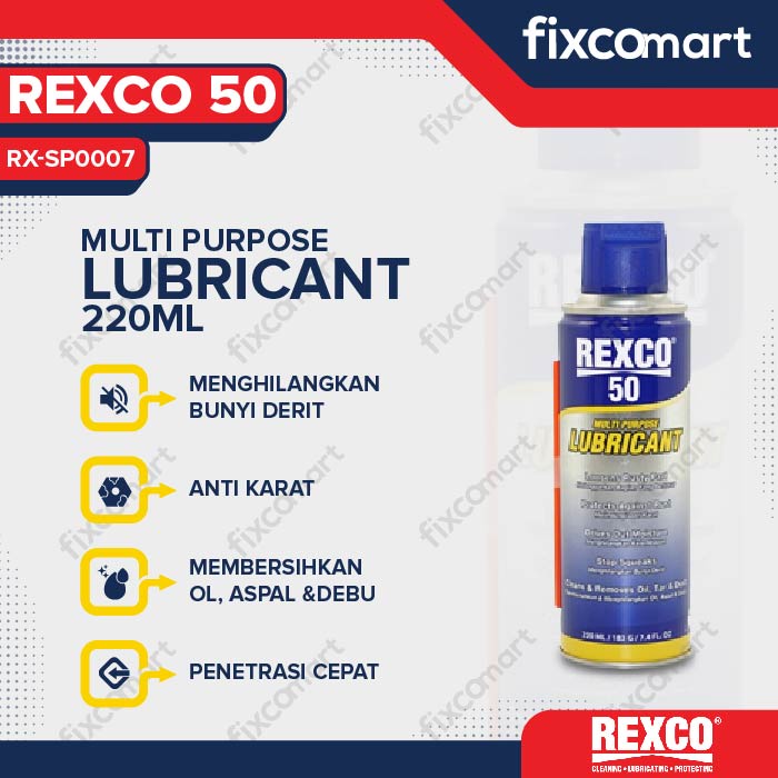 REXCO 50 PELUMAS SERBAGUNA ANTI KARAT / MULTI LUBRICANT PURPOSE LUBRICANT 120ML- 220ML - 350ML -500M