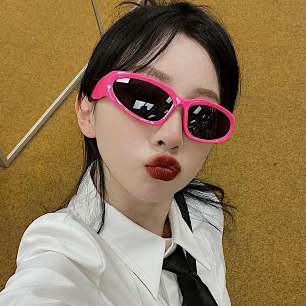 Mxbeauty Y2K Kacamata Anti UV Wanita Aksesoris Hadiah Sederhana Retro Sunglasses PC Bingkai Oval Gaya Jalan Perlindungan Mata Gaya Korea Eyewear