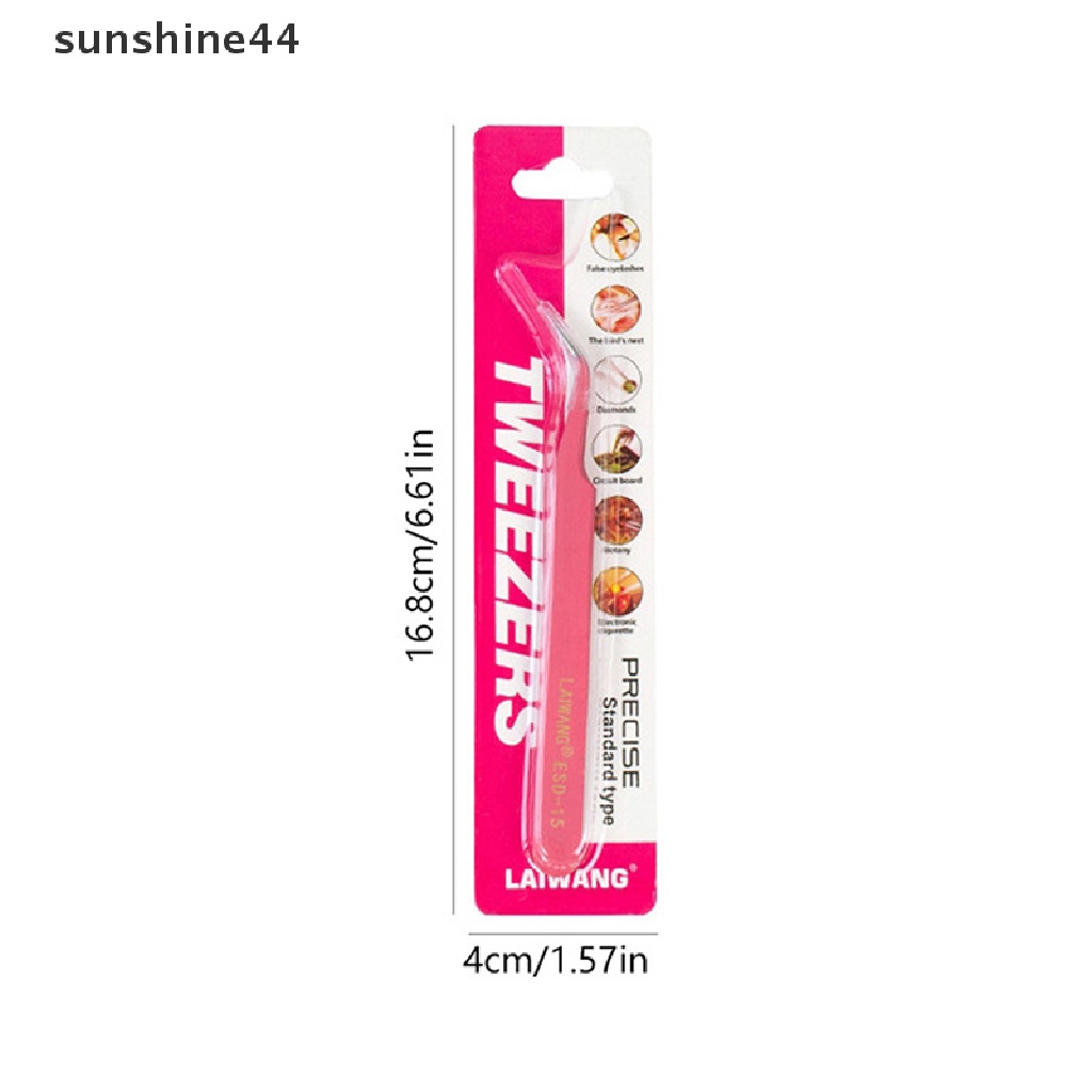 Sunshine Candy Color Ujung Lurus Dan Lengkung Pinset Nippers Macaron Color Tape Stiker Alat Scrapbooking Jurnal Kawaii Stationery DIY Tweezer Tool.