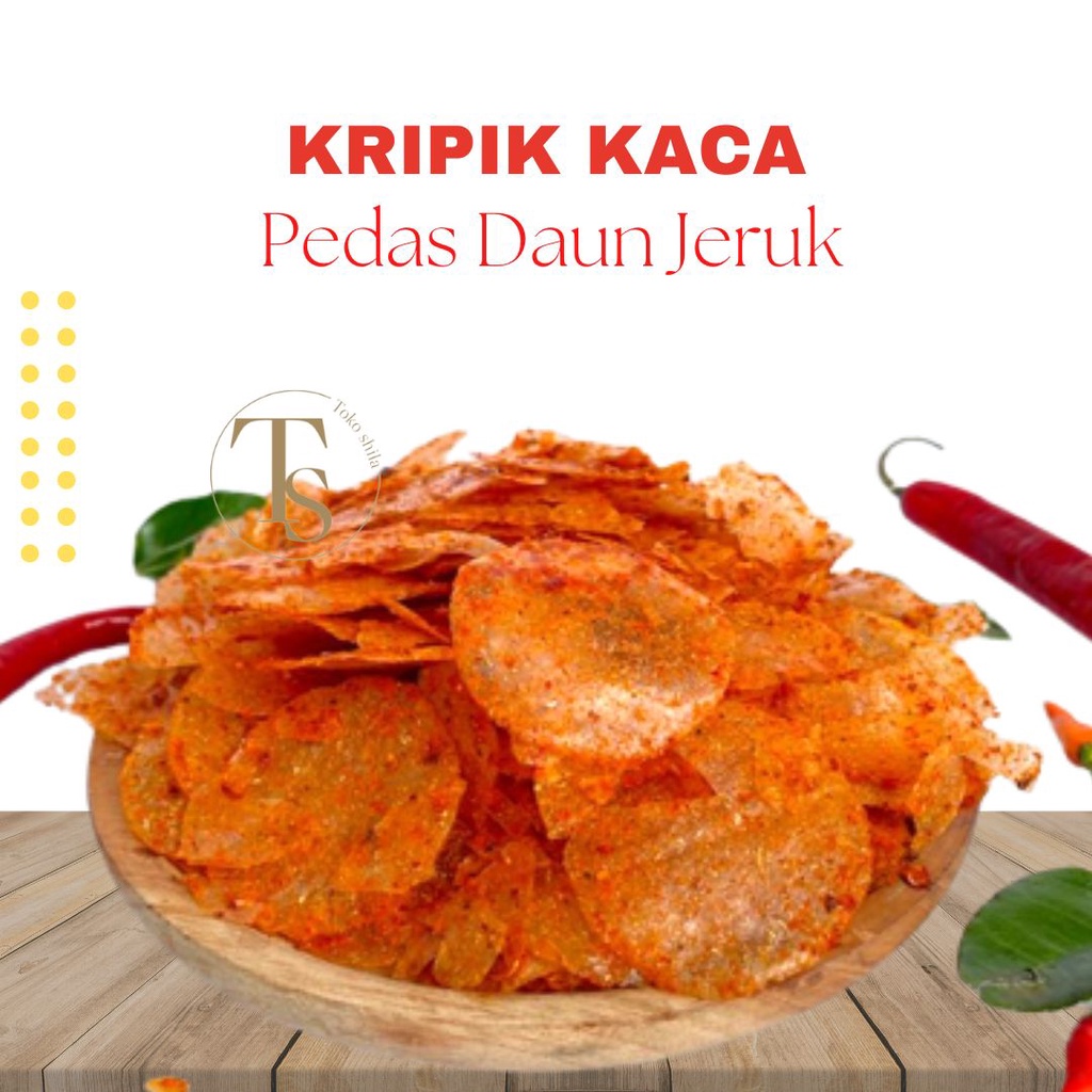 keripik Kaca Viral Pedas Daun Jeruk Camilan Kripca Kripik khas Ciamis 1kg